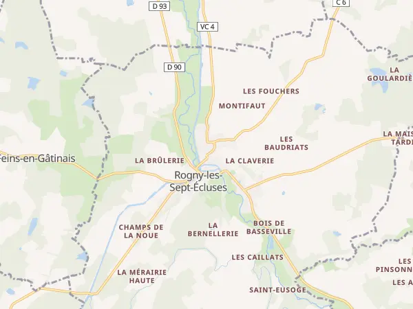 Plan de Rogny-les-Sept-Écluses