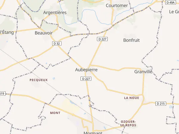 Plan de Aubepierre-Ozouer-le-Repos