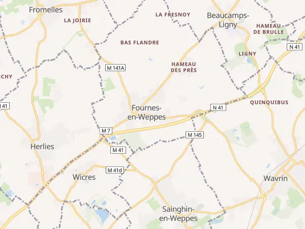 Plan de Fournes-en-Weppes