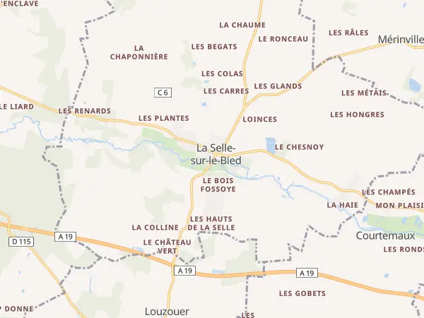 Plan de La Selle-sur-le-Bied