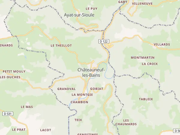 Plan de Châteauneuf-les-Bains