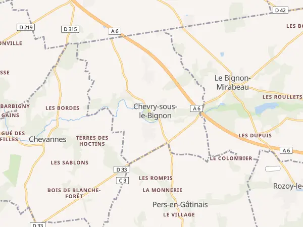 Plan de Chevry-sous-le-Bignon