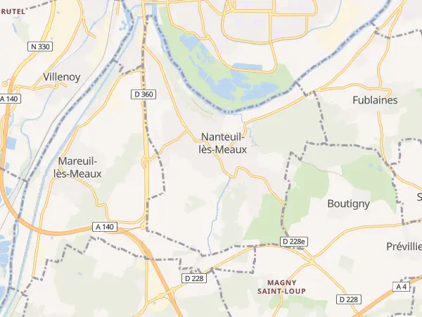 Plan de Nanteuil-lès-Meaux