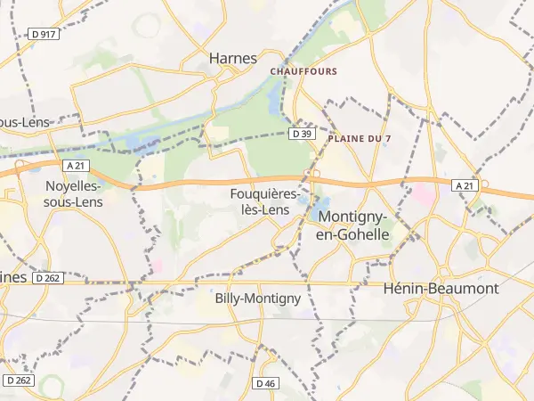 Plan de Fouquières-lès-Lens
