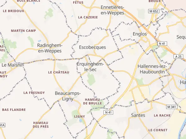 Plan de Erquinghem-le-Sec