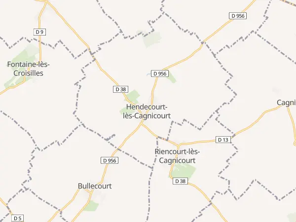Plan de Hendecourt-lès-Cagnicourt
