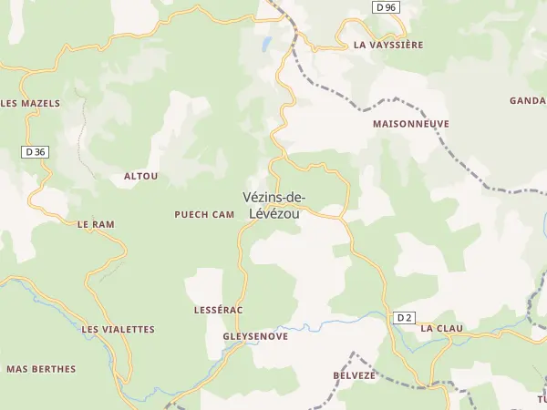 Plan de Vézins-de-Lévézou