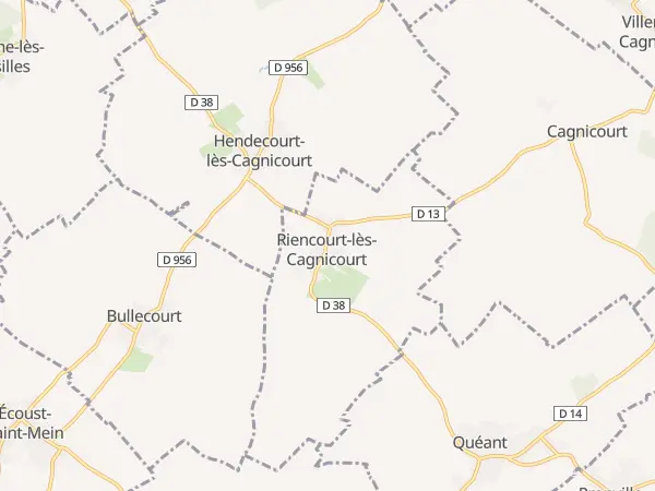 Plan de Riencourt-lès-Cagnicourt