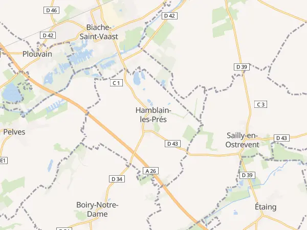 Plan de Hamblain-les-Prés