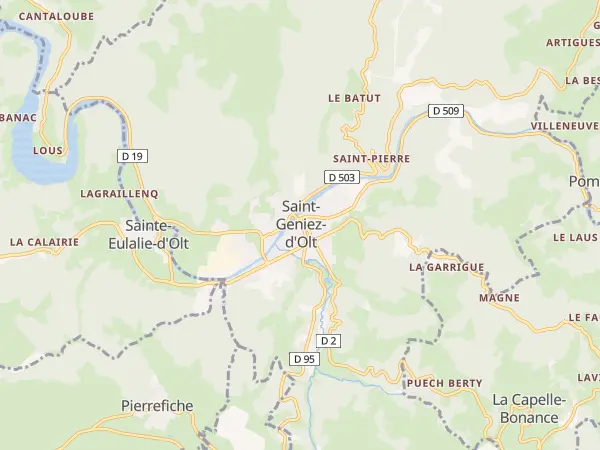 Plan de Saint Geniez d’Olt et d’Aubrac