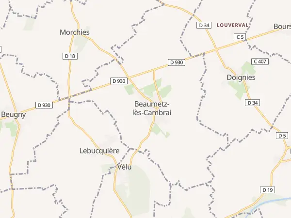 Plan de Beaumetz-lès-Cambrai