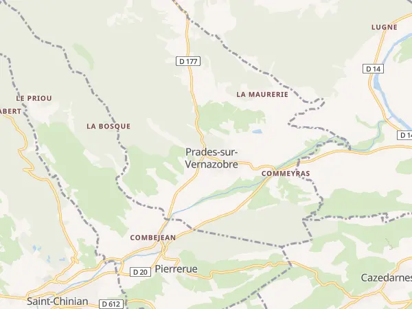 Plan de Prades-sur-Vernazobre