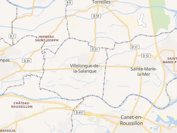 Plan de Villelongue-de-la-Salanque