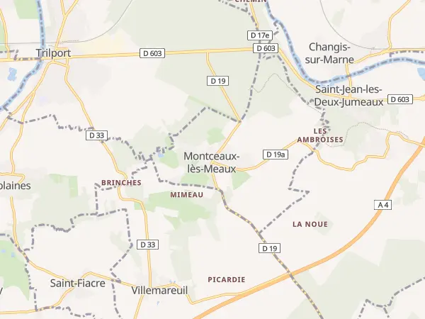 Plan de Montceaux-lès-Meaux