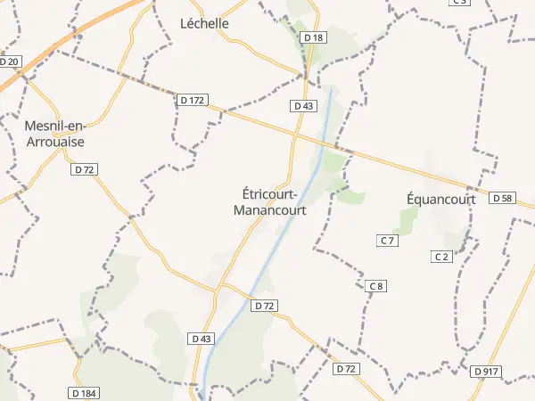 Plan de Étricourt-Manancourt