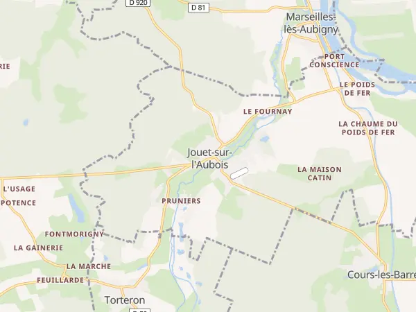 Plan de Jouet-sur-l’Aubois
