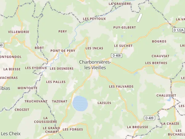 Plan de Charbonnières-les-Vieilles