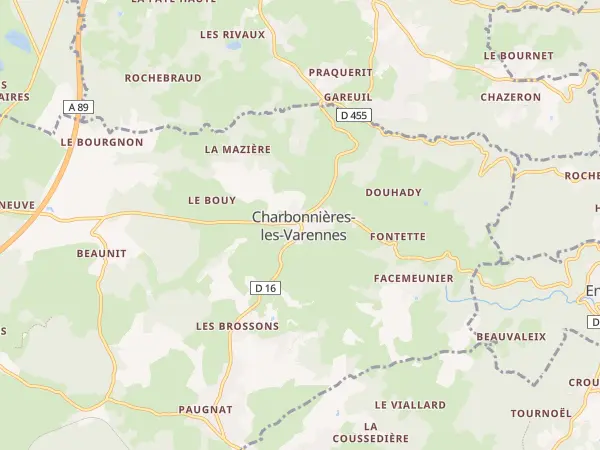 Plan de Charbonnières-les-Varennes