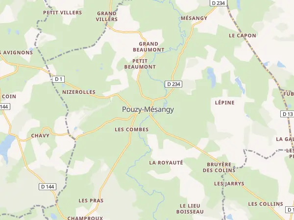 Plan de Pouzy-Mésangy