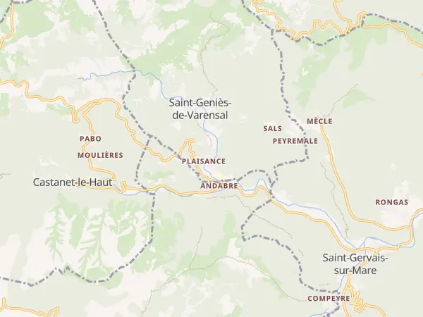 Plan de Saint-Geniès-de-Varensal