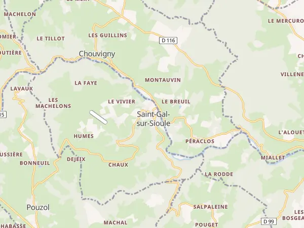 Plan de Saint-Gal-sur-Sioule