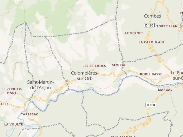 Plan de Colombières-sur-Orb