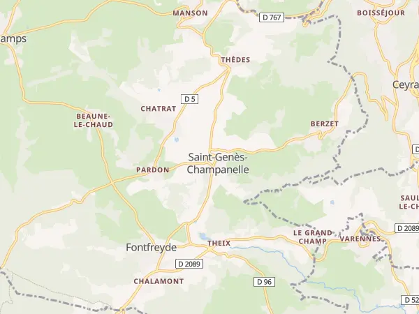 Plan de Saint-Genès-Champanelle