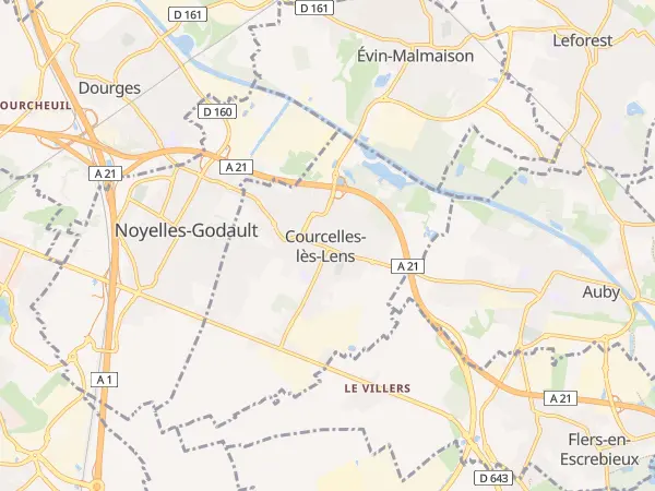 Plan de Courcelles-lès-Lens