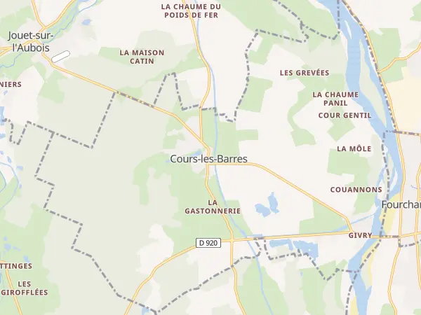 Plan de Cours-les-Barres