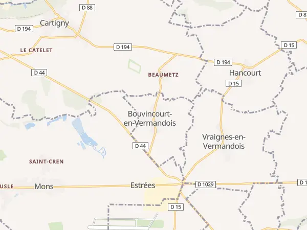 Plan de Bouvincourt-en-Vermandois