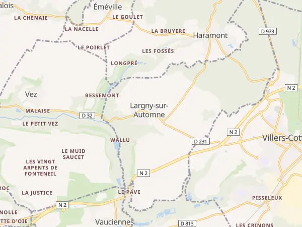 Plan de Largny-sur-Automne