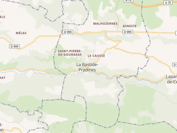 Plan de La Bastide-Pradines