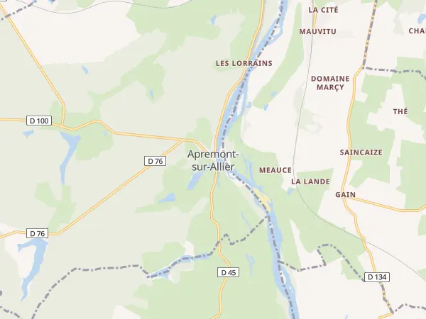 Plan de Apremont-sur-Allier