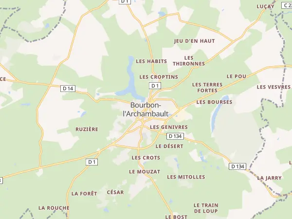 Plan de Bourbon-l’Archambault