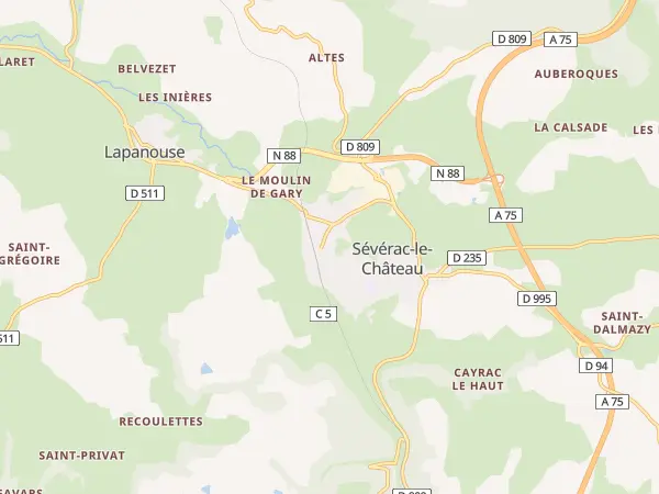 Plan de Sévérac d’Aveyron
