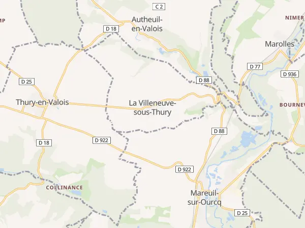 Plan de La Villeneuve-sous-Thury
