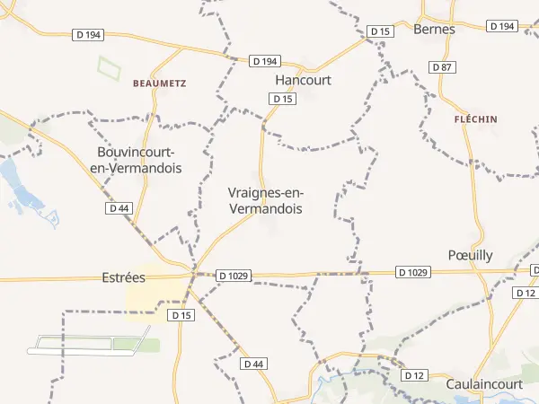 Plan de Vraignes-en-Vermandois