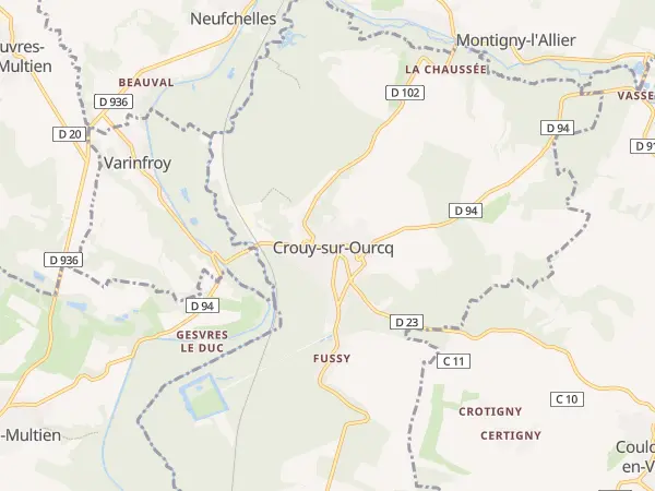 Plan de Crouy-sur-Ourcq