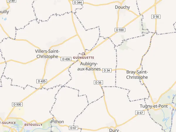 Plan de Aubigny-aux-Kaisnes