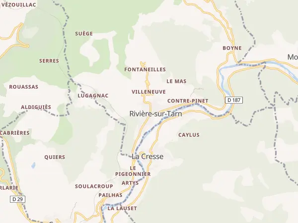 Plan de Rivière-sur-Tarn
