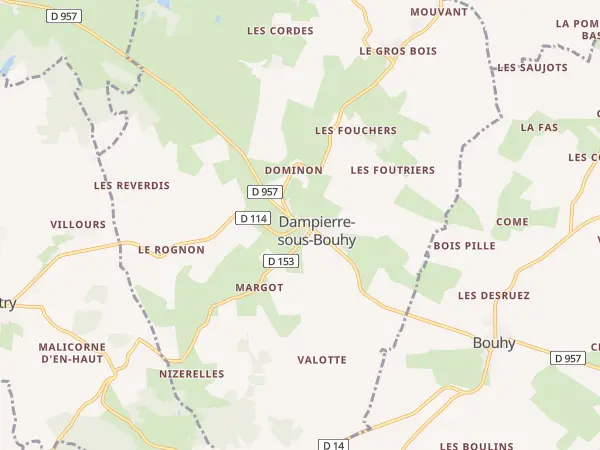 Plan de Dampierre-sous-Bouhy