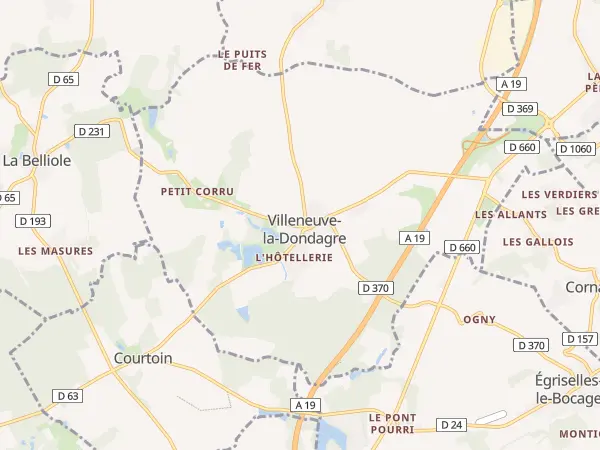 Plan de Villeneuve-la-Dondagre