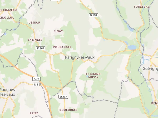 Plan de Parigny-les-Vaux