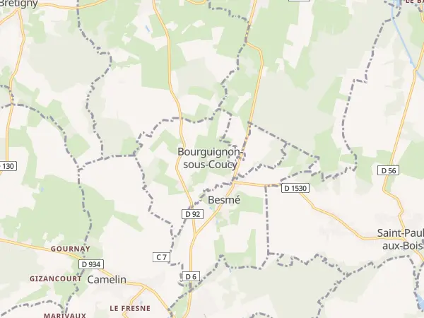 Plan de Bourguignon-sous-Coucy