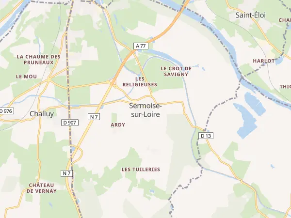 Plan de Sermoise-sur-Loire