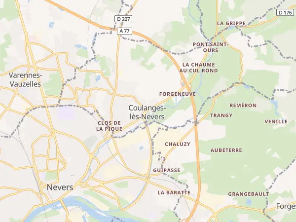 Plan de Coulanges-lès-Nevers