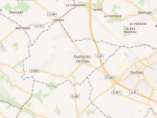 Plan de Auchy-lez-Orchies