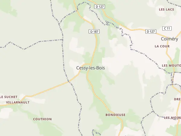 Plan de Cessy-les-Bois
