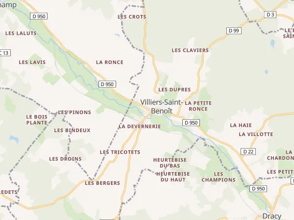 Plan de Villiers-Saint-Benoît