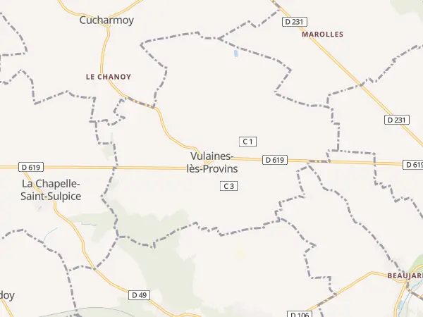 Plan de Vulaines-lès-Provins